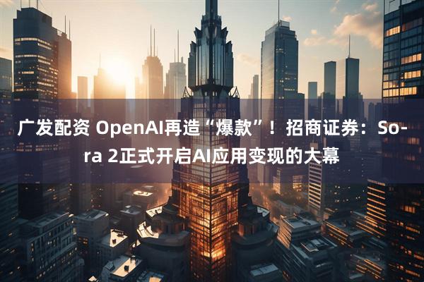 广发配资 OpenAI再造“爆款”！招商证券：So­ra 2正式开启AI应用变现的大幕